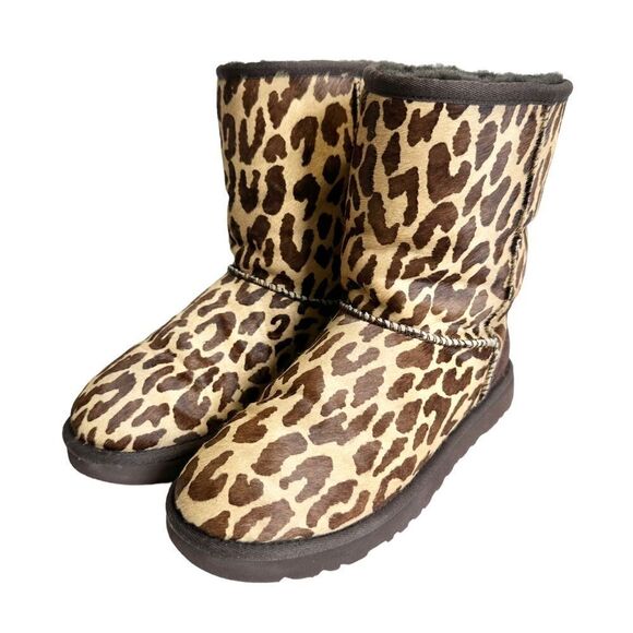 🔃UGG Australia Cheetah Print Calf Hair Short Boots - Picture 2 of 9